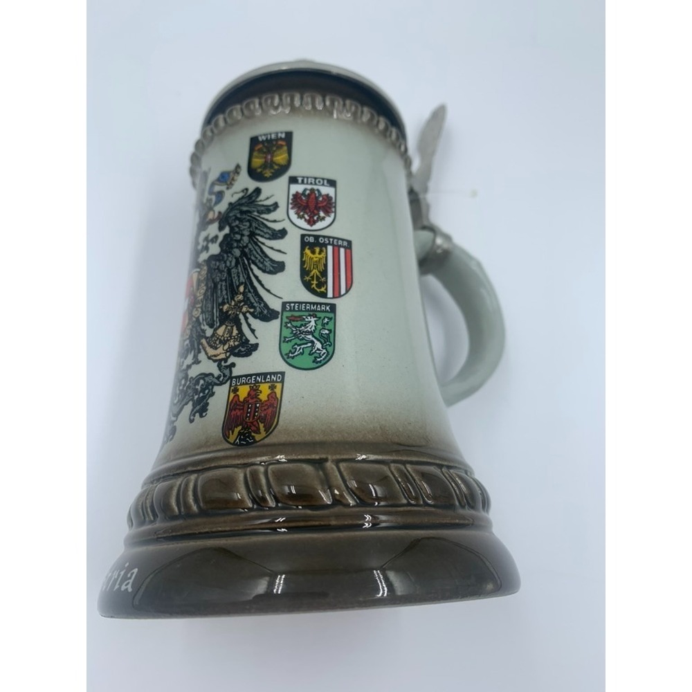 Vtg Original King Austria Beer Stein Hand Painted Imperial Eagle 358/0 - Picture 5 of 12